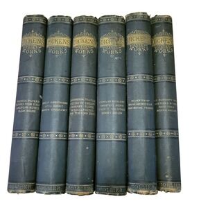 Collier Dickens Unabridged Works 6 Volumes Green Books 1883 Illustrations Decor